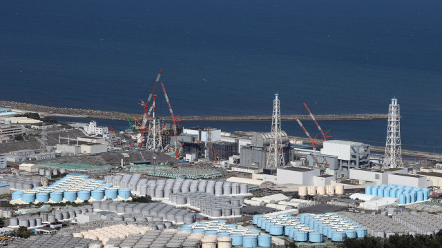 An aerial picture of the Fukushima Daiichi nuclear power plant and its tanks containing radioactive water in Okuma, Fukushima Prefecture, Japan 19 08 2024